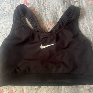 Nike Women's Dark Sports Bra with White Logo